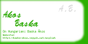 akos baska business card